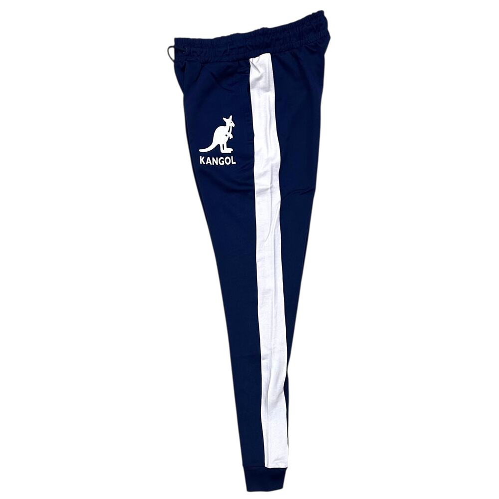 Kangol Men's Logo French Terry Track Pants Jogger Sweatpants in Blue - Picture 2 of 3